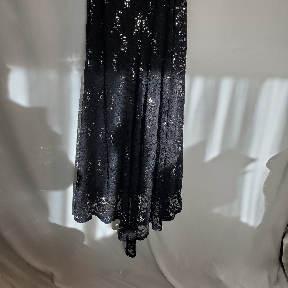 My Michelle Whimsigoth Black w/Silver Sequin Lacey Dark Fairy Long Gown Sz 3 Y2K - Picture 6 of 16